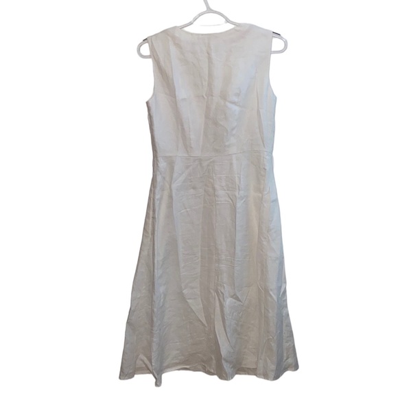 Boden Cecilia Midi Dress in white size 4P, belt missing, good used condition - Picture 5 of 11